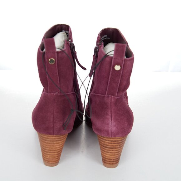 Violet & Red Suede Jay Jay Bootie in Burgundy Women's 8.5 NWOT - Picture 5 of 7